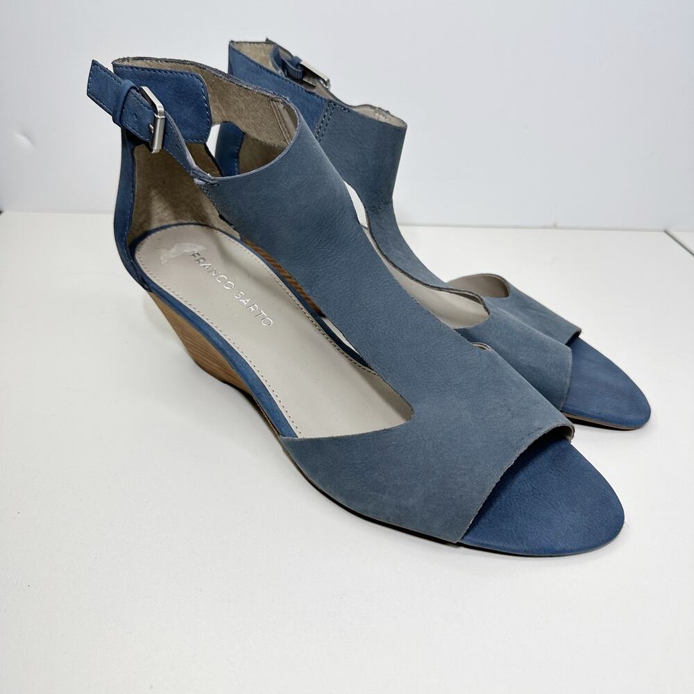 Franco Sarto Slate Blue Wedge Sandals